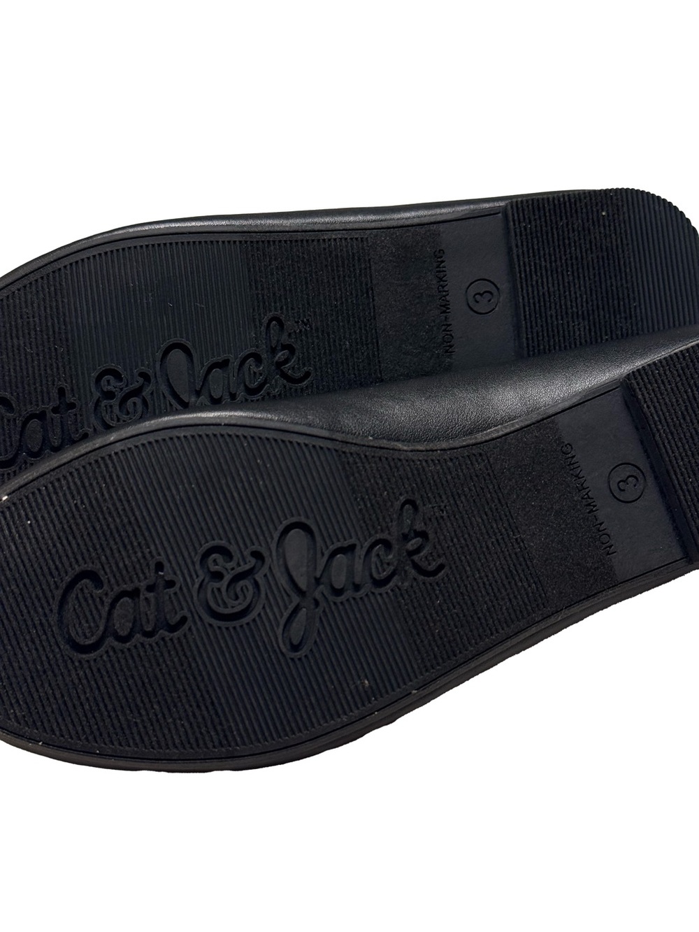 Cat & Jack Girls' Black Bow Ballet Flats Size 3 NWT - Picture 2 of 2